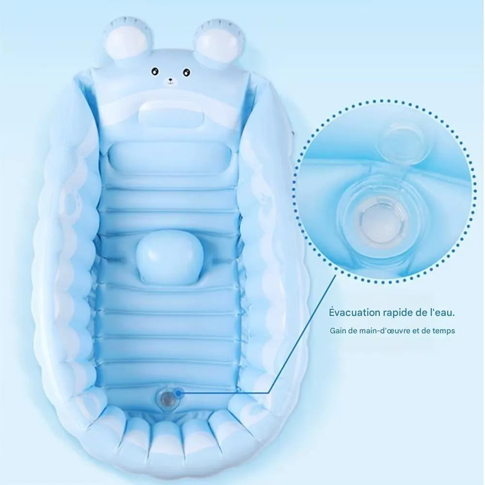 Système de vidange rapide d’une baignoire bébé gonflable évolutive